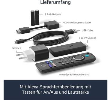 Produktbild Amazon Fire TV Stick 4K mit Alexa-Sprachfernbedienung (mit TV-Steuerungstasten) (2021)