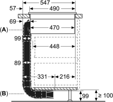 T48CD7AX2 Kombi-Induktionskochfeld | Neff flexibles mit Rahmenloses Dunstabzug und