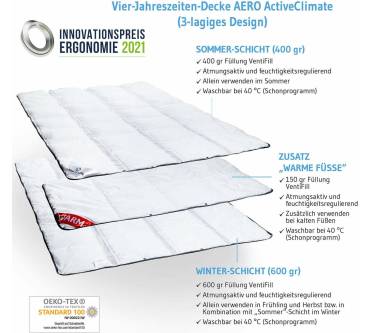Produktbild Third of Life Aero ActiveClima 4-Jahreszeiten Bettdecke