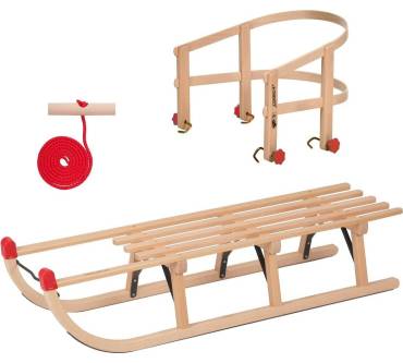 Produktbild KS-Direkt Holzschlitten 110 cm mit Rückenlehne