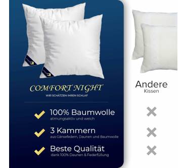 Produktbild ComfortNight Dreikammer Daunen- und Federkissen
