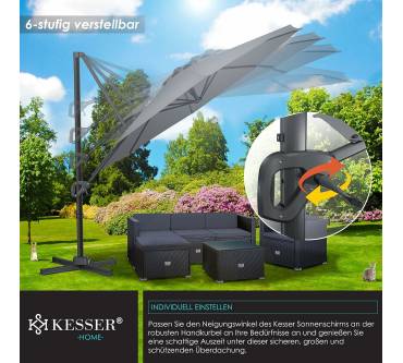 Produktbild Kesser Sun Ampelschirm Rund XL Ø 330 cm