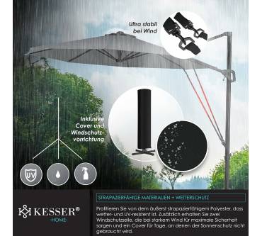Produktbild Kesser Sun Ampelschirm Rund XL Ø 330 cm