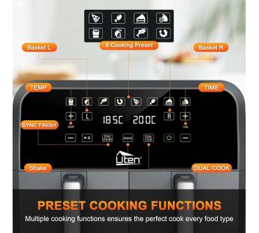 Produktbild Uten Doppelkammer-Heißluftfritteuse (E1905)