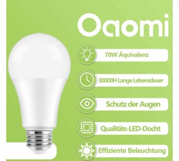 Produktbild Oaomi E27 LED Energiesparlampe Warmweiß 2700K 7W