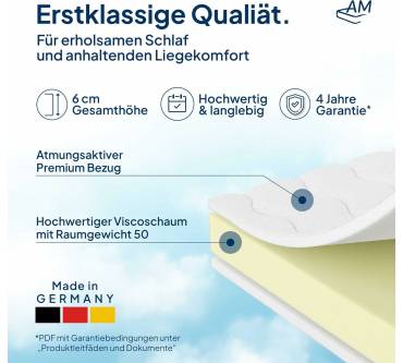 Produktbild AM-Qualitätsmatratzen Premium Visco Topper