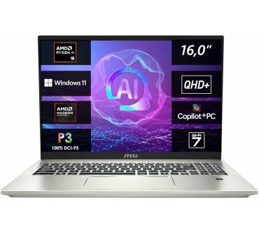 Produktbild MSI Prestige A16 AI+ A3HMG-036 (Ryzen AI 9 365, 32GB RAM, 1TB SSD)