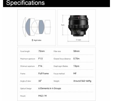 Produktbild TTArtisan 75mm F1.5 Swirly Bokeh