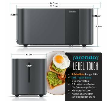 Produktbild Arendo Level Touch 4-Scheiben-Toaster