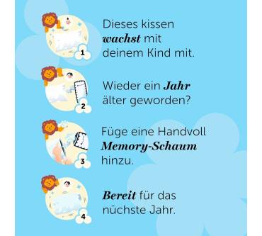 Produktbild Cloudpillo Memory Foam Pillow für Kinder