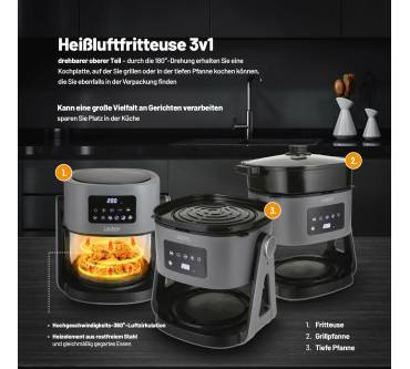 Produktbild Lauben Glass&Grill Air Fryer 3in1 5500BG