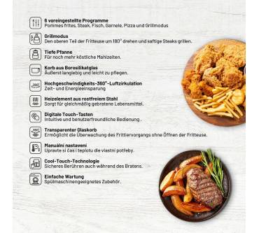 Produktbild Lauben Glass&Grill Air Fryer 3in1 5500BG