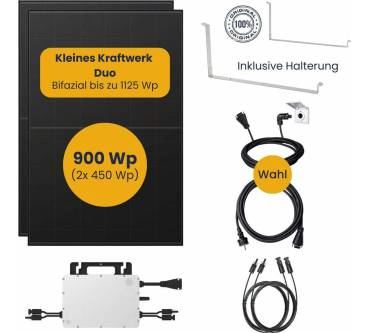 Produktbild Kleines Kraftwerk Duo Flachdach Komplettpaket (900Wp+) Bifazial