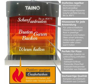 Produktbild Taino Oberhitzegrill gasbetrieben XXL