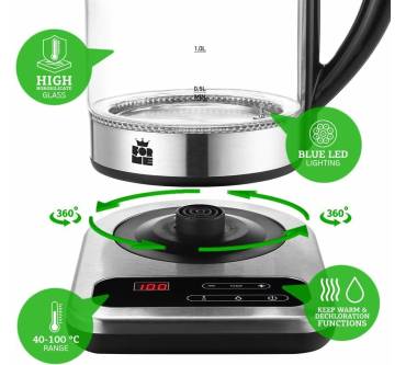 Produktbild ForMe ‎1017 - Elektrischer Wasserkocher aus Glas