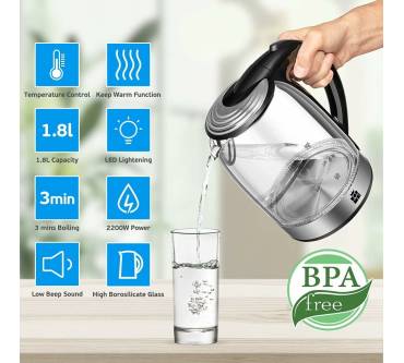 Produktbild ForMe ‎1017 - Elektrischer Wasserkocher aus Glas