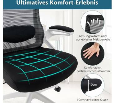 Produktbild Costway Bürostuhl mit verstellbarer Lendenstütze & Kopfstütze