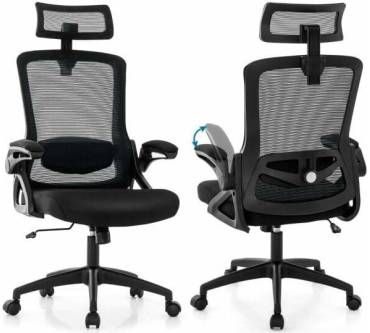Produktbild Costway Bürostuhl mit verstellbarer Lendenstütze & Kopfstütze