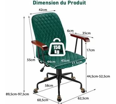 Produktbild Costway Computerstuhl aus Samt