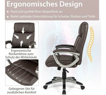 Produktbild Costway Schreibtischstuhl aus Kunstleder