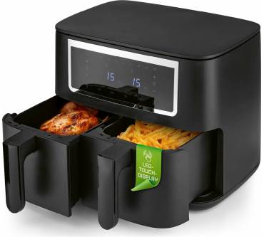 Produktbild Gourmetmaxx Doppelkammer Heißluftfritteuse 2x 4 L
