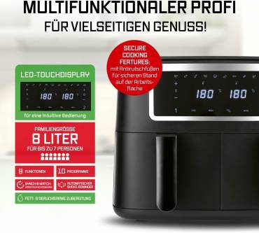 Produktbild Gourmetmaxx Doppelkammer Heißluftfritteuse 2x 4 L