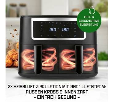 Produktbild Gourmetmaxx Doppelkammer Heißluftfritteuse 2x 4 L