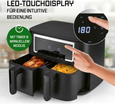 Produktbild Gourmetmaxx Doppelkammer Heißluftfritteuse 2x 4 L