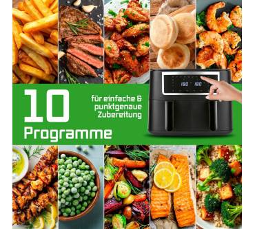 Produktbild Gourmetmaxx Doppelkammer Heißluftfritteuse 2x 4 L