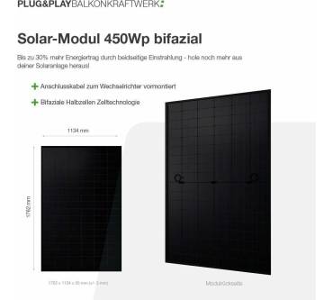 Produktbild Green Solar Balkonkraftwerk Universaldach 900/800 bifazial