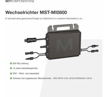 Produktbild Green Solar Balkonkraftwerk Universaldach 900/800 bifazial