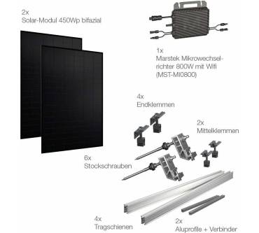 Produktbild Green Solar Balkonkraftwerk Universaldach 900/800 bifazial