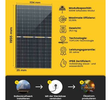 Produktbild EPP Solar 2000 W Balkonkraftwerk (4 x 500 W)