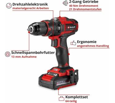 Produktbild Einhell TE-CD18/40 Li-i +64 (1 x 2,0 Ah)