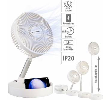 Produktbild Pearl 2in1-Akku-Tisch- & Standventilator (ZX-6672)