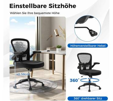 Produktbild Costway Bürostuhl mit hochklappbaren Armlehnen