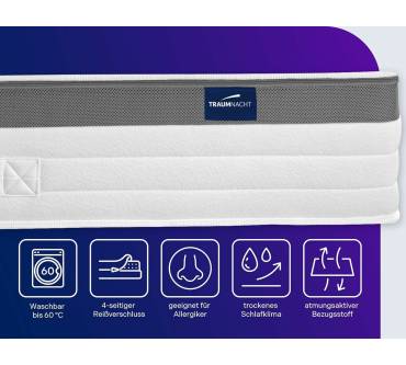 Produktbild Traumnacht Premium 7-Zonen 500er Tonnentaschenfederkernmatratze