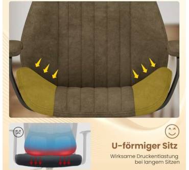 Produktbild Costway Ergonomischer Bürostuhl Drehstuhl mit Gepolsterten Armlehnen Computerstuhl