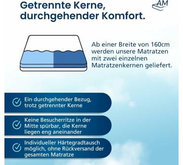 Produktbild AM-Qualitätsmatratzen Premium Visco-Taschenfederkernmatratze