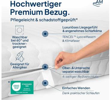 Produktbild AM-Qualitätsmatratzen Premium Visco-Taschenfederkernmatratze