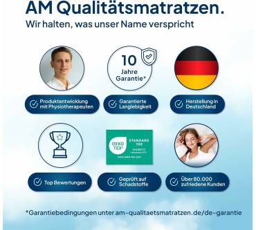 Produktbild AM-Qualitätsmatratzen Premium Visco-Taschenfederkernmatratze