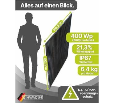 Produktbild Schwaiger Solarmodul 2er Set Slim-Line 400Wp