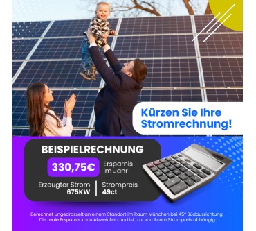 Produktbild Klarbeit Deye Balkonkraftwerk 800 Watt - Flex (890Wp) Full Black mit Balkon-Halterung