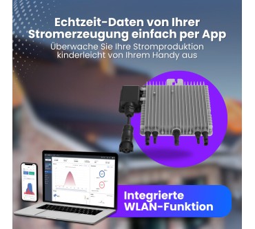 Produktbild Klarbeit Deye Balkonkraftwerk 800 Watt - Flex (890Wp) Full Black mit Balkon-Halterung