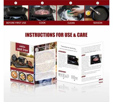 Produktbild Overmont Grillpfanne Gusseisen mit Griff