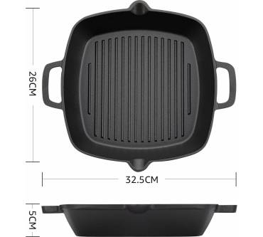 Produktbild Overmont Grillpfanne Gusseisen mit Griff