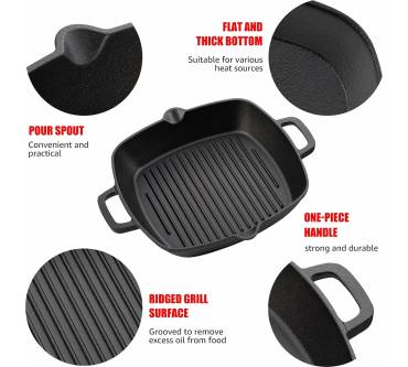 Produktbild Overmont Grillpfanne Gusseisen mit Griff
