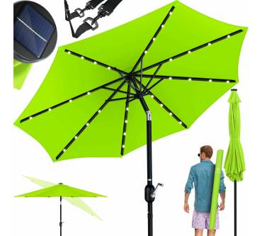 Produktbild Kesser Sonnenschirm Balkonschirm Rund LED Solar Ø 265 cm