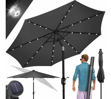 Produktbild Kesser Sonnenschirm Balkonschirm Rund LED Solar Ø 265 cm
