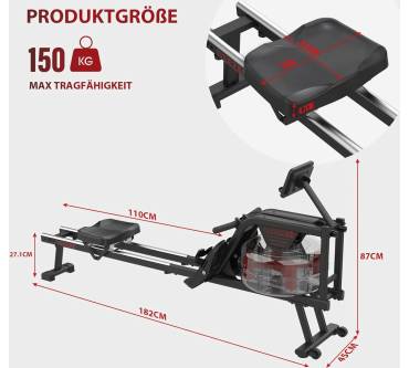 Produktbild Neezee Rudergerät für zuhause mit Wasserwiderstand